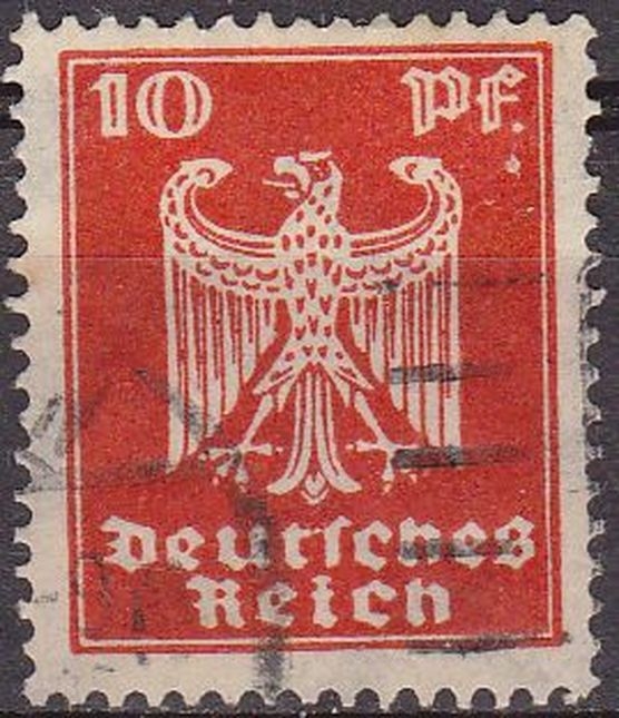 Alemania 1924 Scott 332 Sello º Aguila 10 Michel357 Deutsches Reich Allemagne Duitsland Germania Germany Alemagne Deutschland
